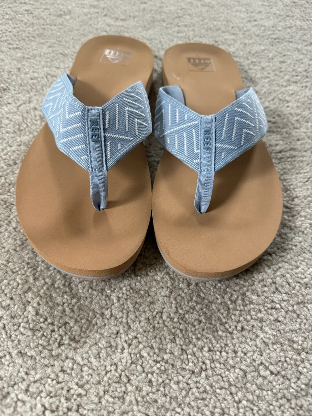 Reef Womens Light Blue Flip Flop Sandals Spring Woven Cushion Comfort Size 10